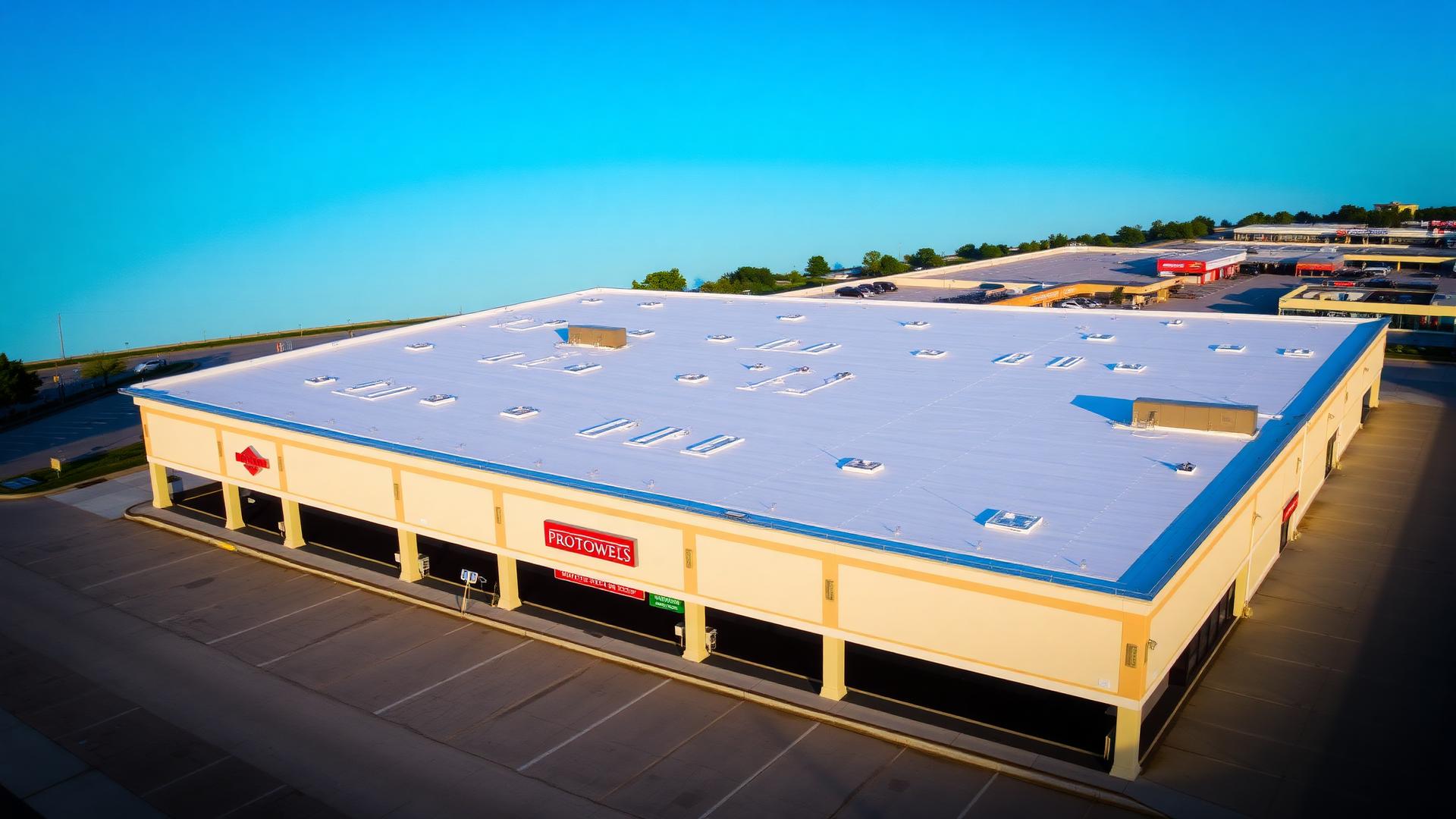 Commercial rooftop with HVAC units maintained by P91 Roofing